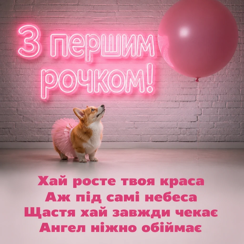 гарне привітання на 1 рік дівчинці