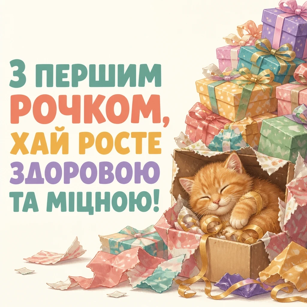 гарне привітання на 1 рік дівчинці