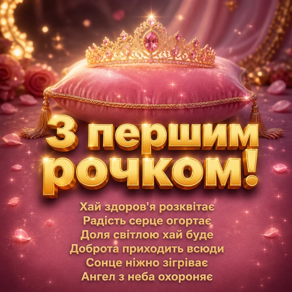 гарне привітання на 1 рік дівчинці