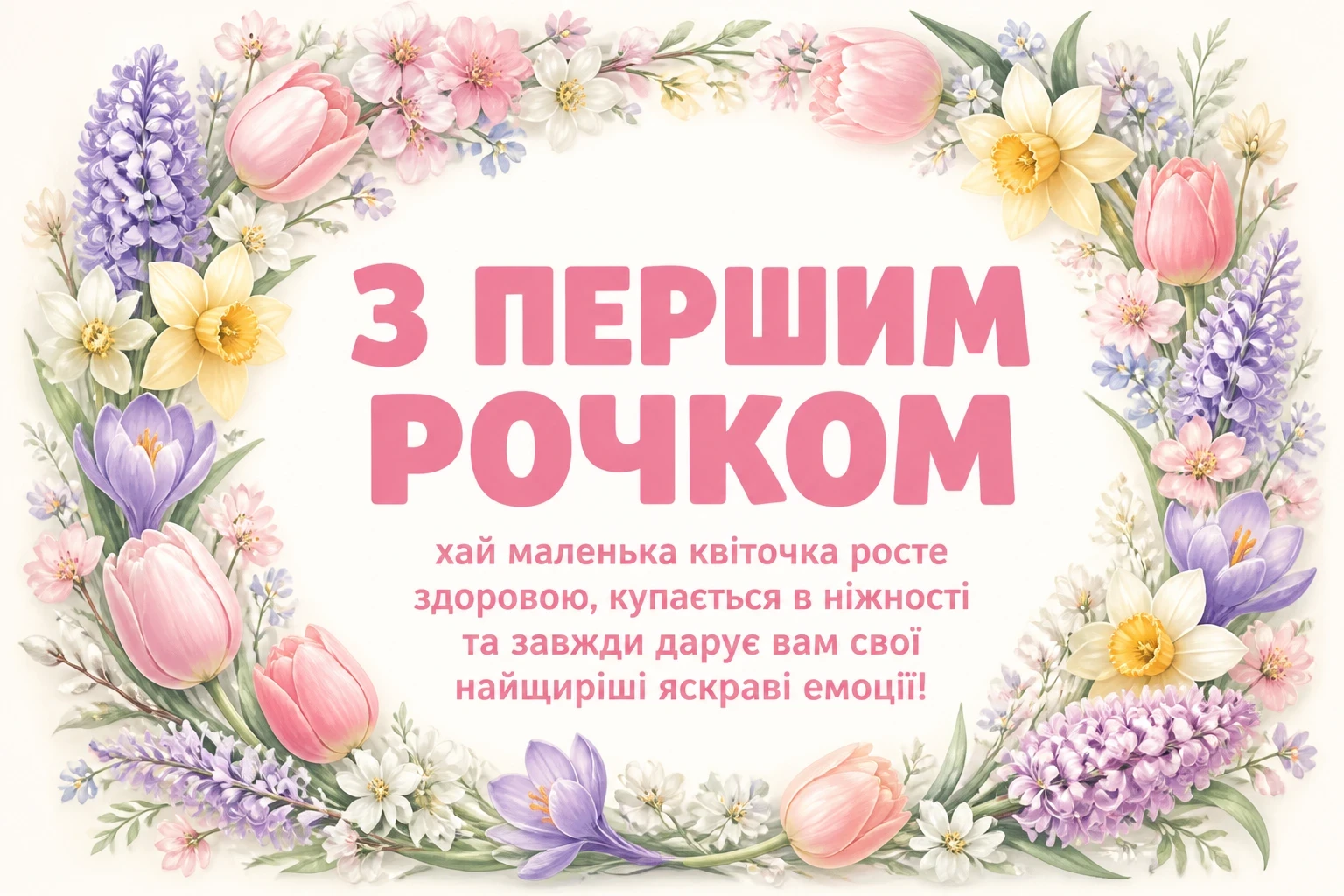 гарне привітання на 1 рік дівчинці
