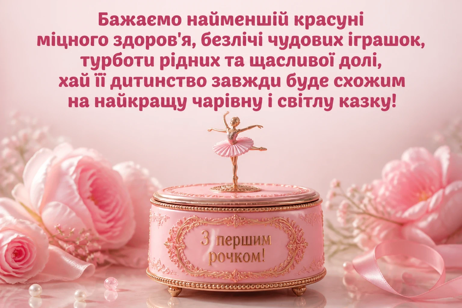 гарне привітання на 1 рік дівчинці