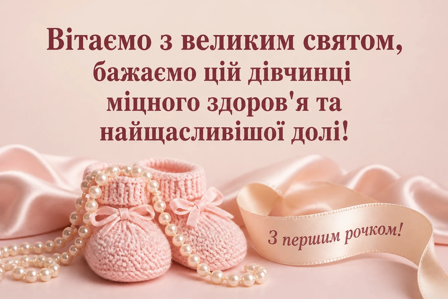 гарне привітання на 1 рік дівчинці