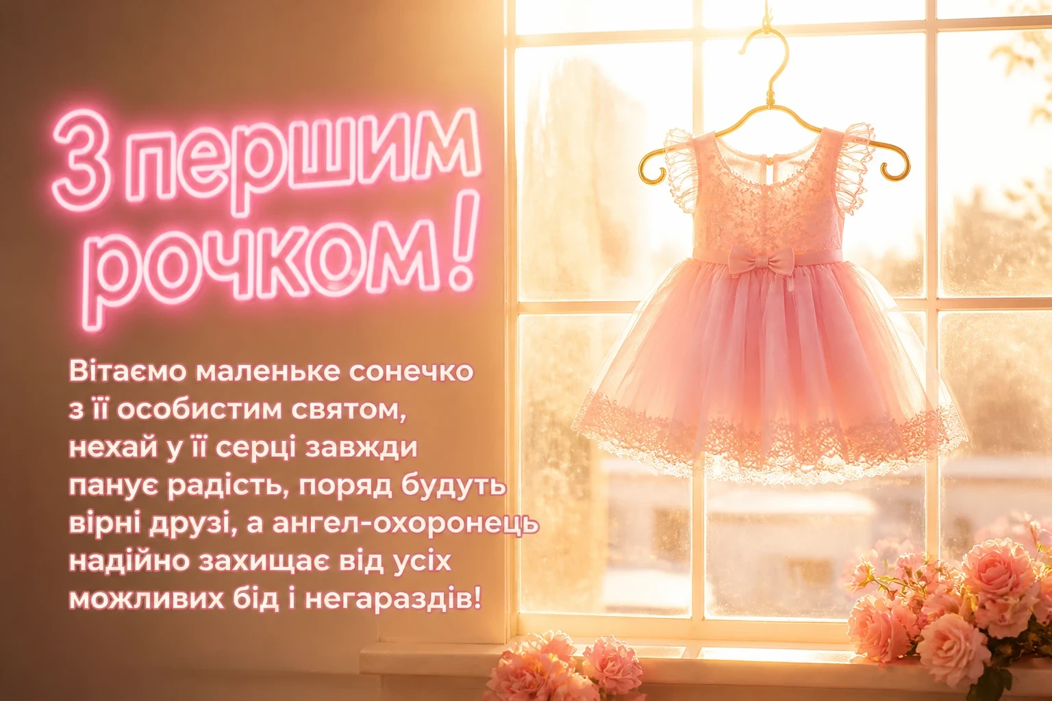 гарне привітання на 1 рік дівчинці