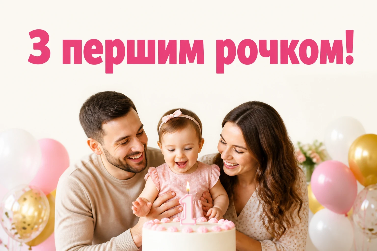 гарне привітання на 1 рік дівчинці