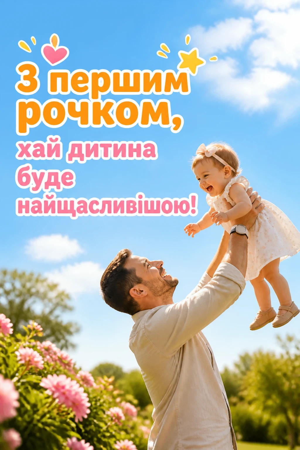 гарне привітання на 1 рік дівчинці