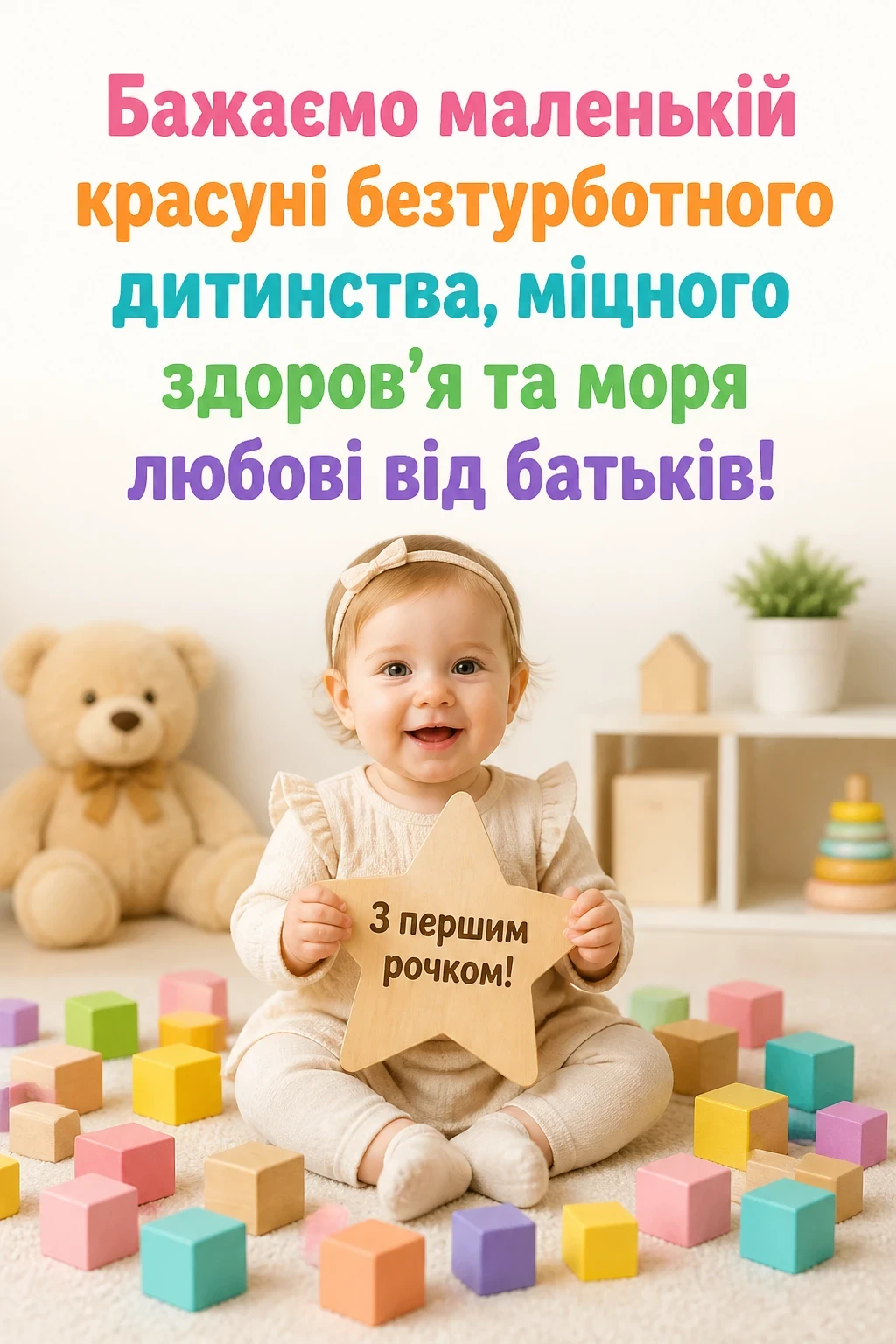 гарне привітання на 1 рік дівчинці