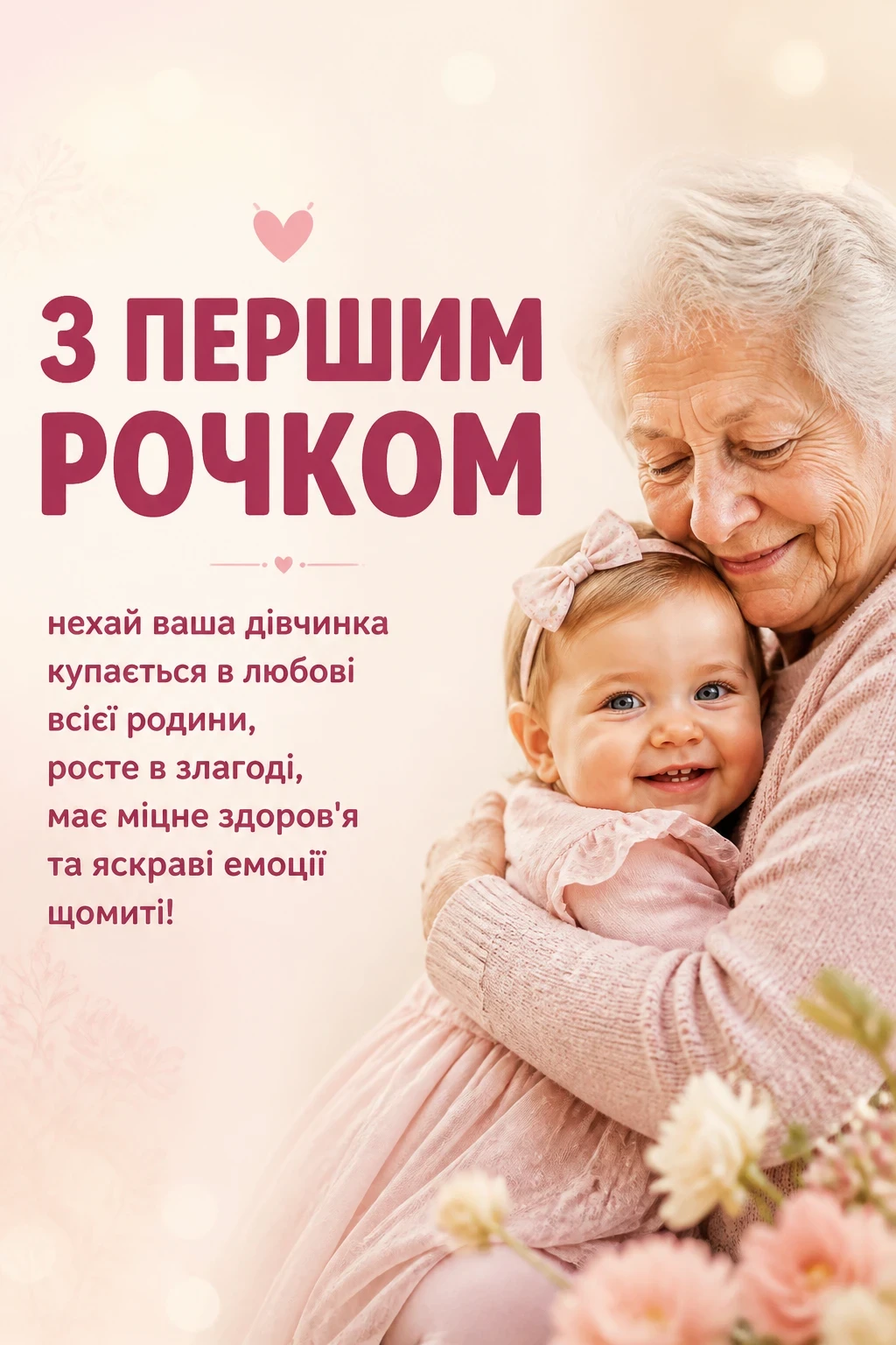 гарне привітання на 1 рік дівчинці