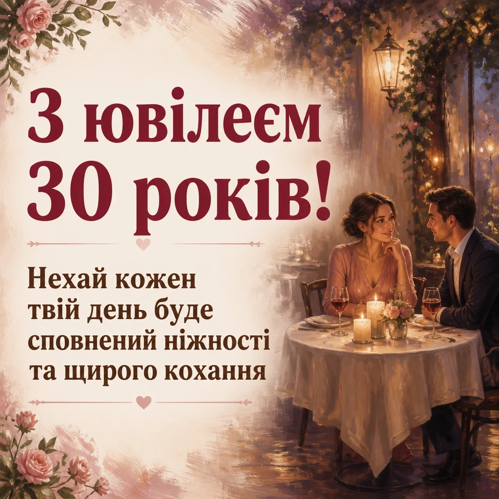 ювілеєм привітання з днем народження 30 років ювілеєм привітання з днем народження 30 років