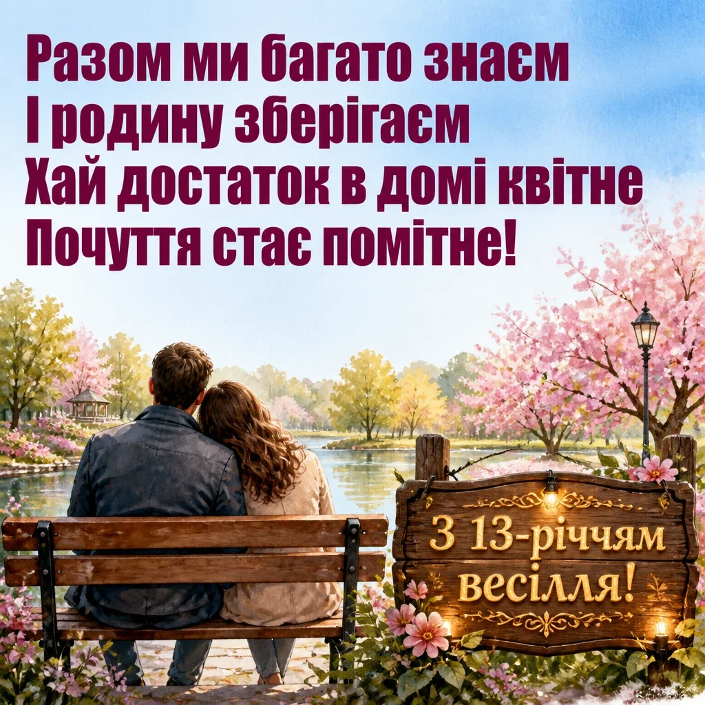 13 років весілля привітання чоловіку