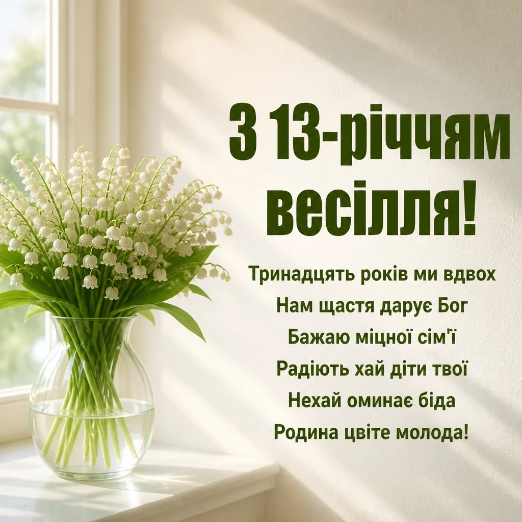 13 років весілля привітання чоловіку