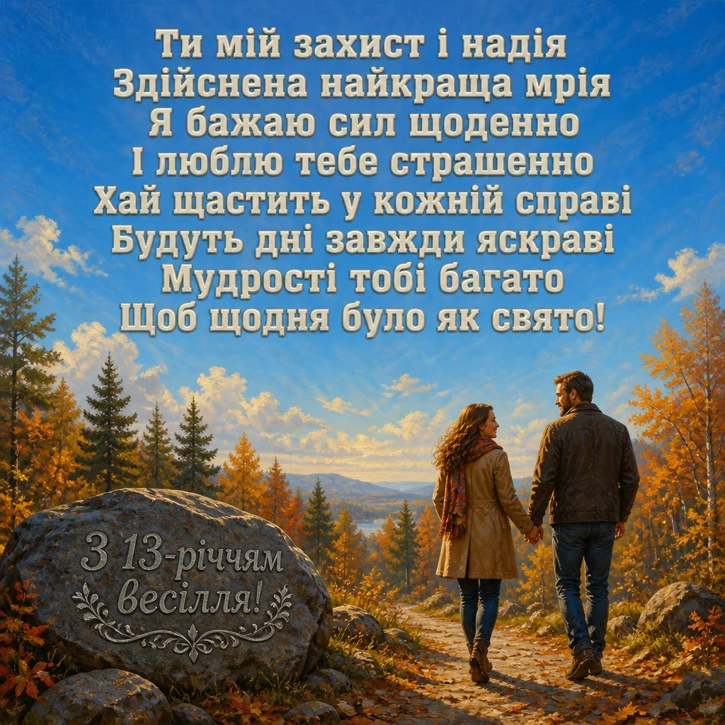 13 років весілля привітання чоловіку