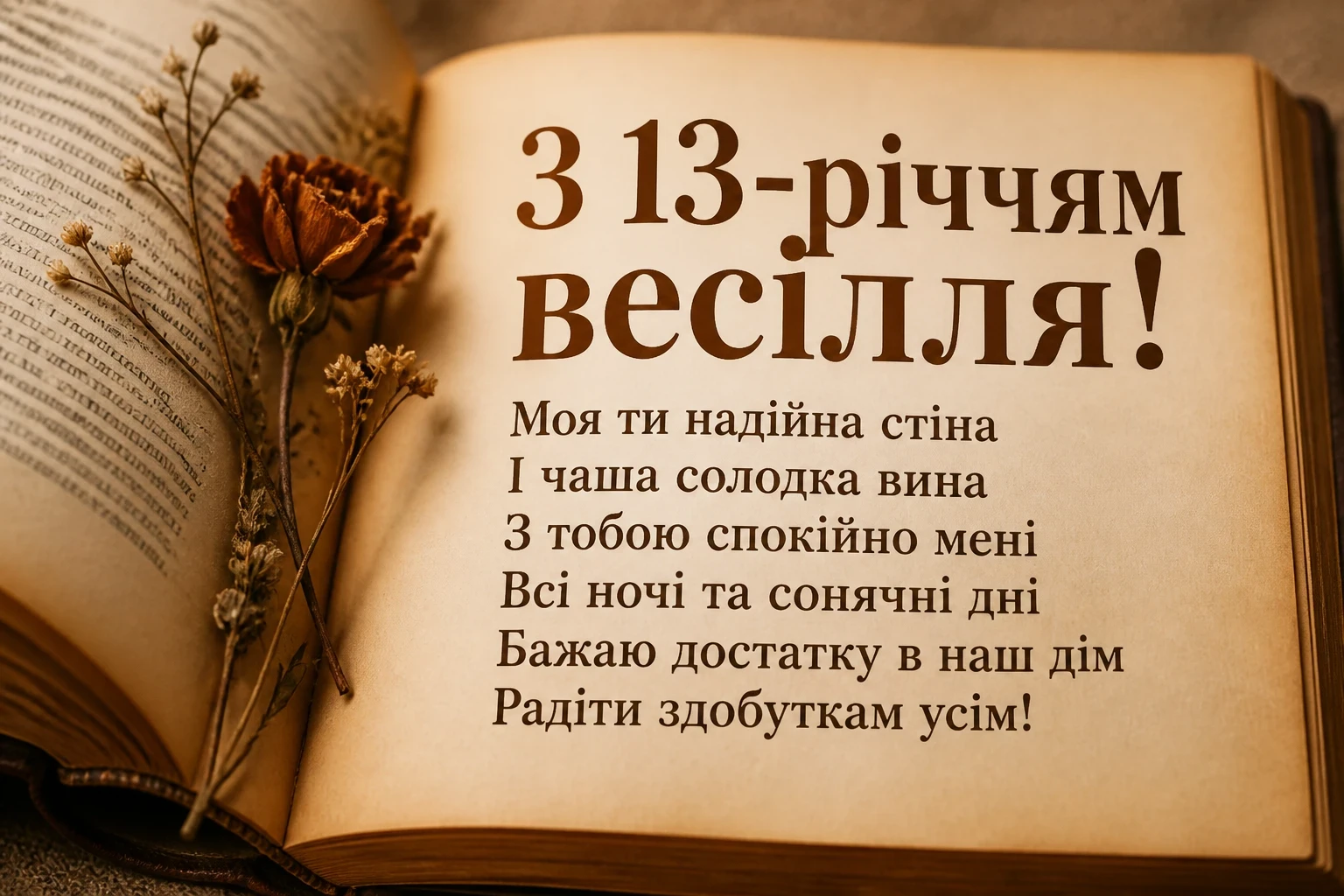 13 років весілля привітання чоловіку